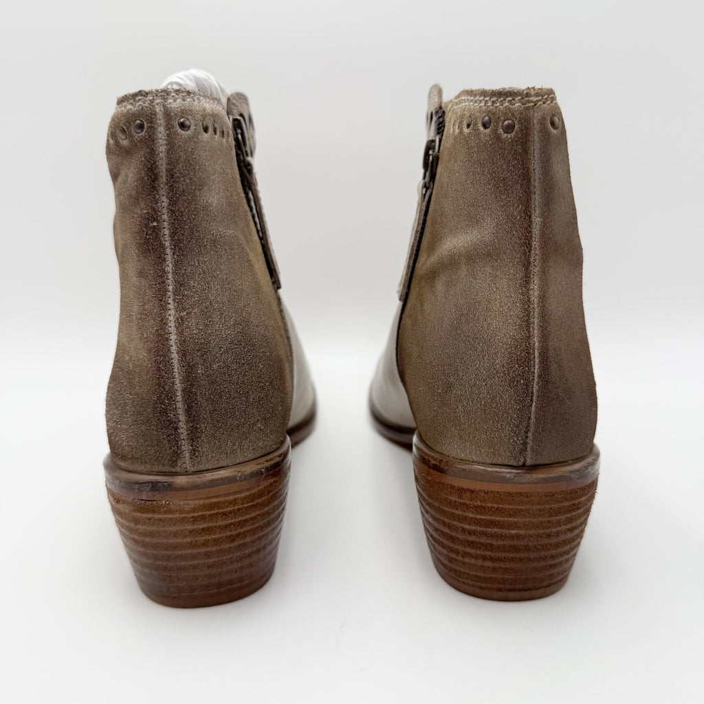 ROAN by BED STU Womens Liz Ankle Booties Size 10 M Bone Grey Leather NIB