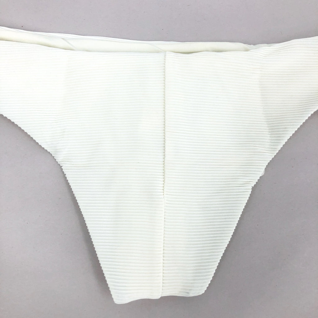 PRANA Women's Gemma Bikini Bottom Small White Horchata Ottoman Low Rise NWT