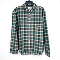 ADIDEM ASTERISKS Men's Button Down Flannel Shirt Small Green Plaid NWOT