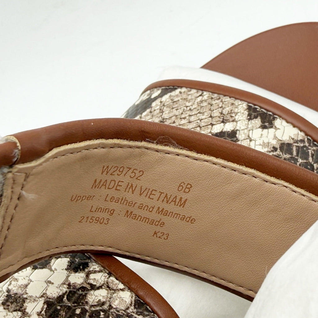 Cole Haan Womens Zerogrand Meritt Sandals Size 6 Brown Snake Print Leather NWOB