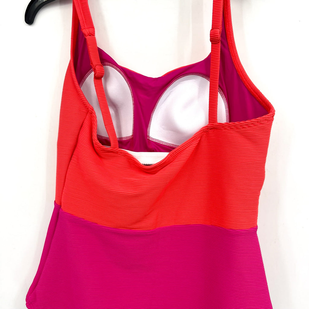 TOMMY BAHAMA Ocean Point One Piece Swimsuit Size 16 Pink Maui Colorblock NWT