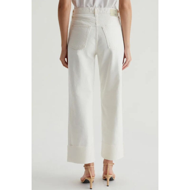 AG ADRIANO GOLDSCHMIED Kora Wide Leg Jeans Size 28 US 6 White 01 YRS Powder NWT