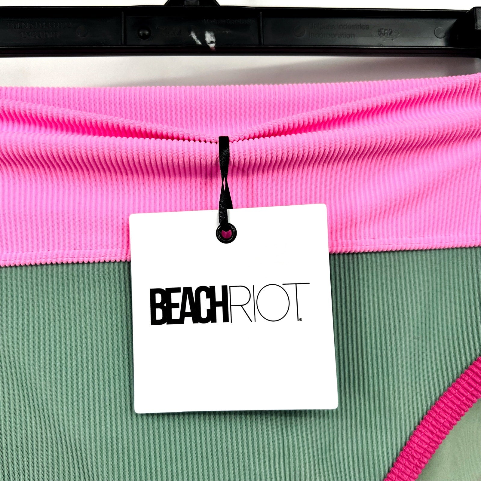BEACH RIOT Women's Emmy Bikini Bottom Large Green Sage Bloom Colorblock NWT