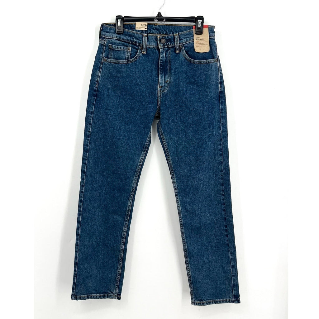 LEVI'S MENS 505 Straight Jeans 30x30 Stonewash Blue Regular Fit 005051454 NWT