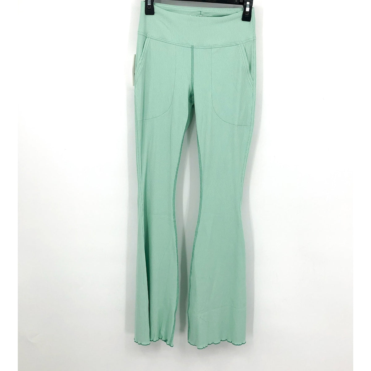 OUTDOOR VOICES Womens SuperForm Rib Flare Athletic Pants Small Green Patina NWT