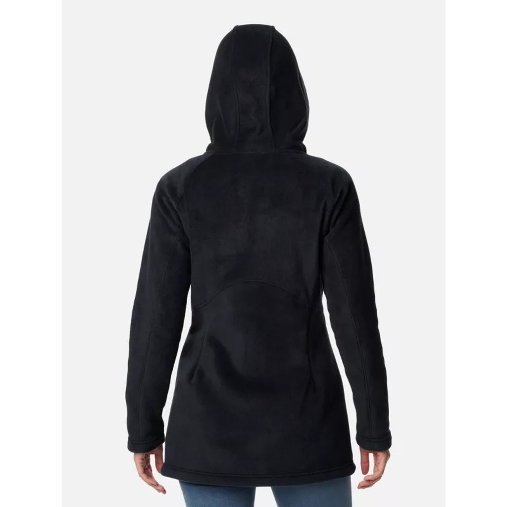 COLUMBIA Women's Benton Springs II Long Fleece Hoodie Jacket Small Black NWT