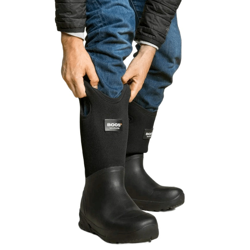 Bogs Mens Bozeman Tall Boots US 12 EU 45 Black Waterproof Pull On NIB