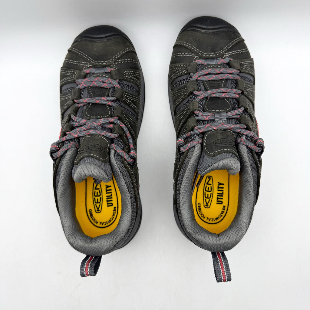 Keen Womens Flint II Steel Toe Work Sneakers Size 5 WIDE Grey Leather NIB