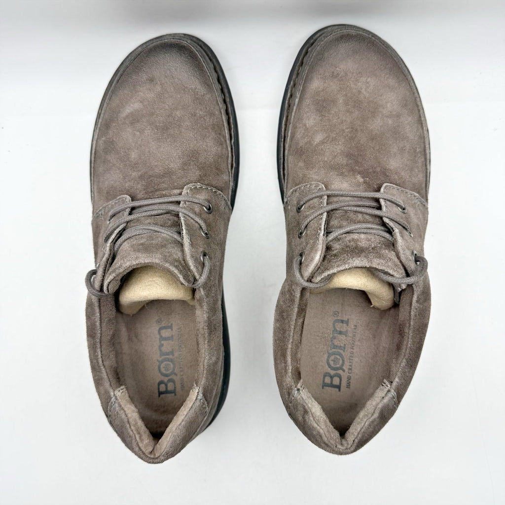 Born Mens Nigel 3-Eye Oxford Shoes Size 8 M EU 41 Grey Nubuck Leather NIB