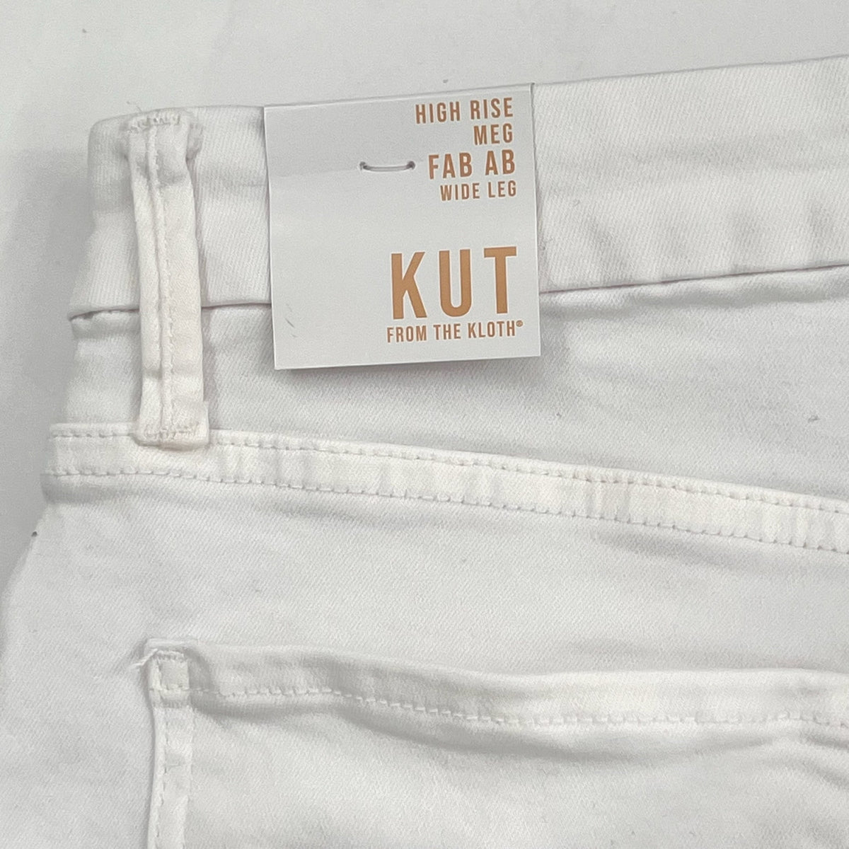 KUT FROM THE KLOTH Meg Wide Leg Jeans Size 4 Optic White High-Rise Fab AB NWT