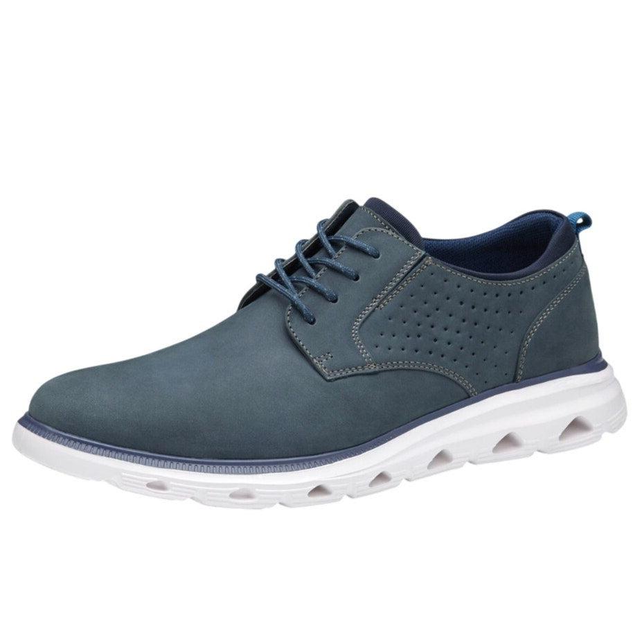 Johnston & Murphy Mens Jenkins Plain Toe Sneaker US 12 M Navy Nubuck Leather NIB