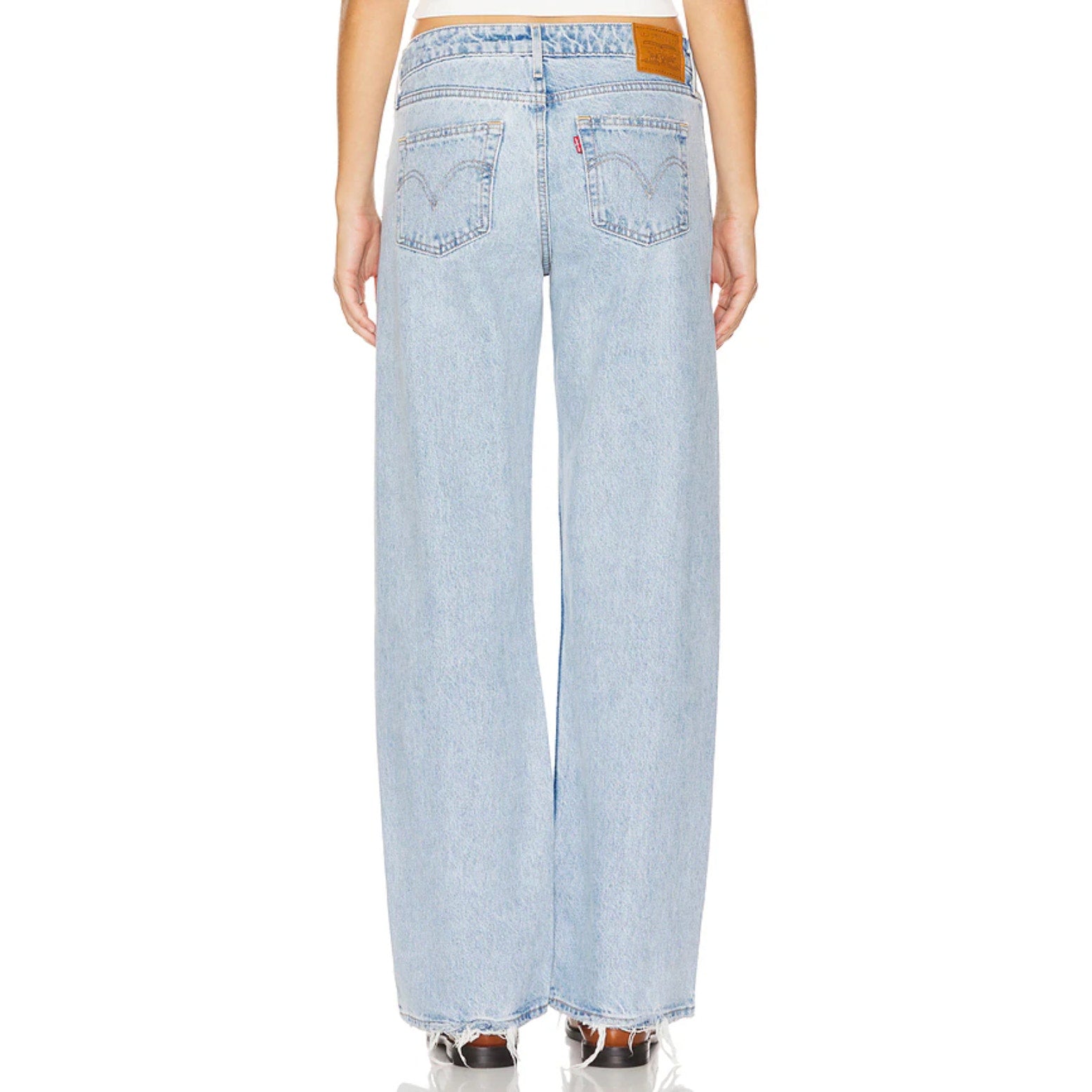 LEVI'S Womens Low Loose Straight Jeans 25x32 Size 0 Light Blue A5566-0001 NWT