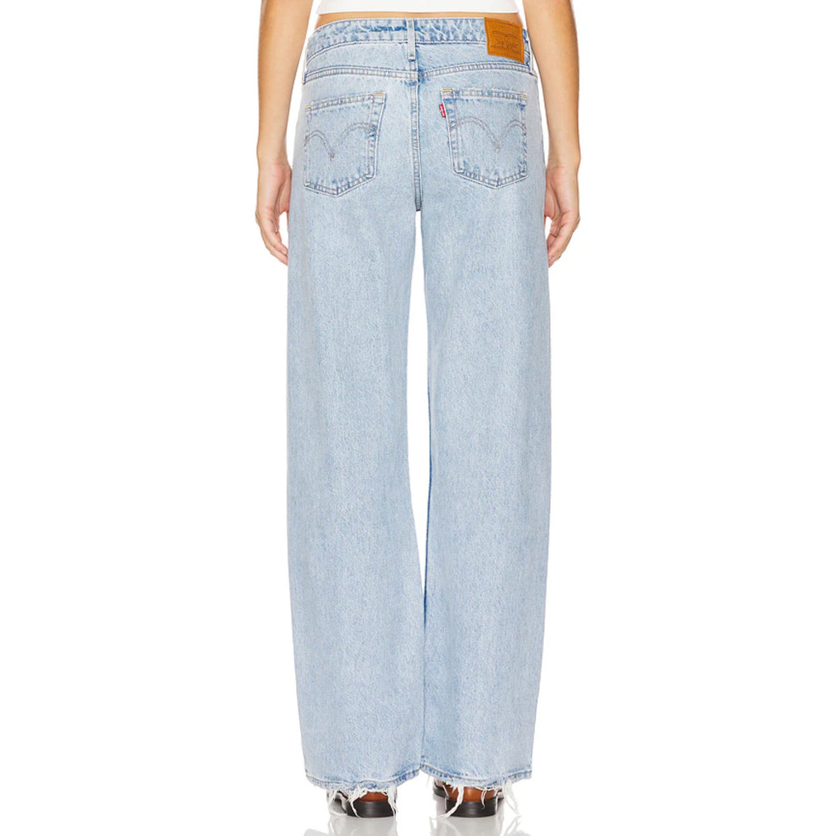 LEVI'S Womens Low Loose Straight Jeans 25x32 Size 0 Light Blue A5566-0001 NWT
