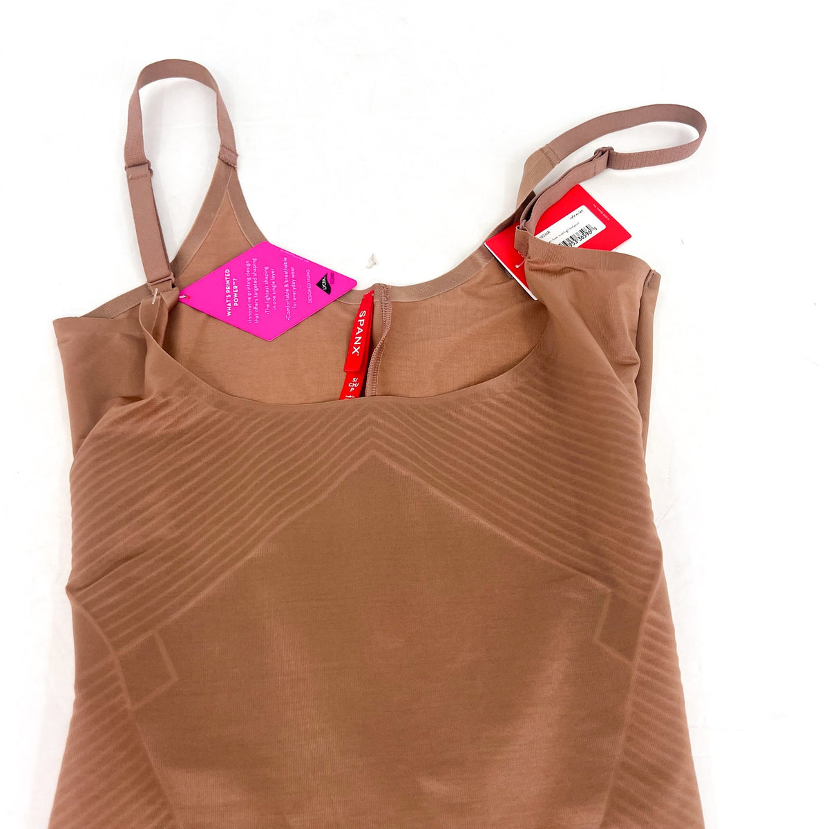 SPANX Open-Bust Mid-Thigh Bodysuit Small Cafe Au Lait 10235R NWT