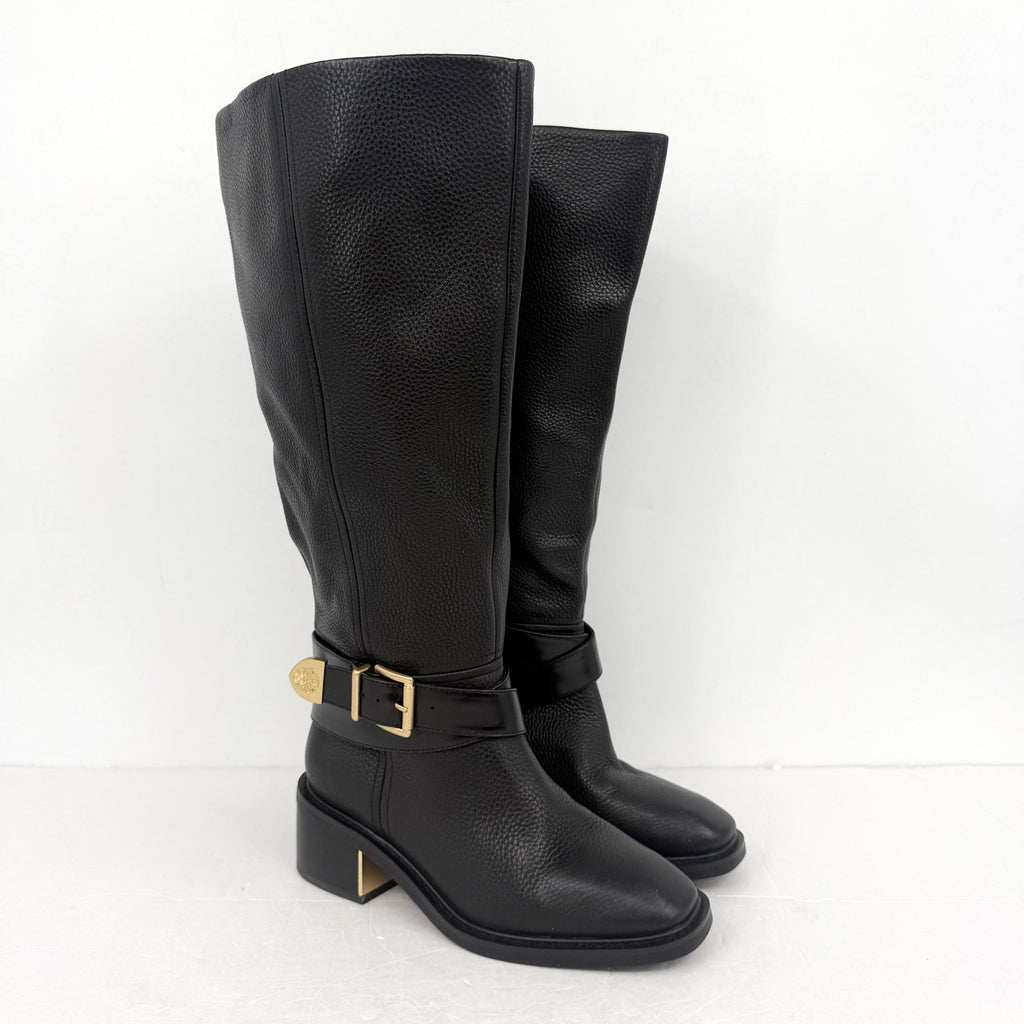 Vince Camuto Womens Gini Knee High Boot US 6.5 Wide XW CALF Black Leather NWOB