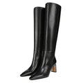 Sam Edelman Womens Sylvia Knee High Boots Size 7 Black Leather Pointed Toe NWOB