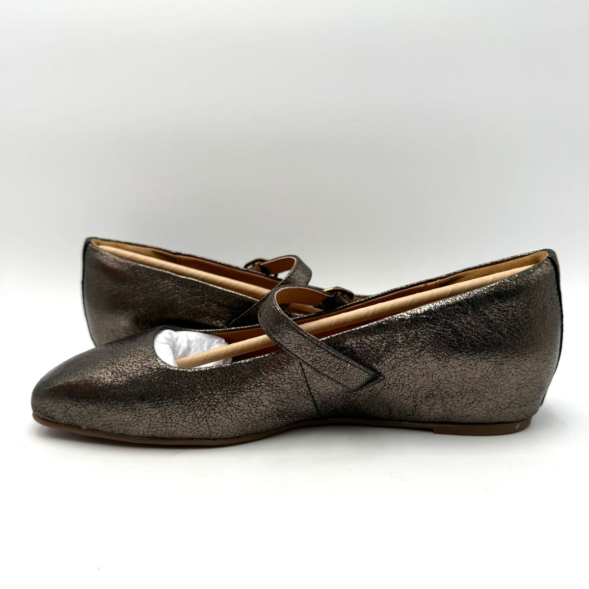 Sofft Womens Palma Mary Jane Flats Size 8.5 EU 39.5 Bronze Metallic Leather NIB