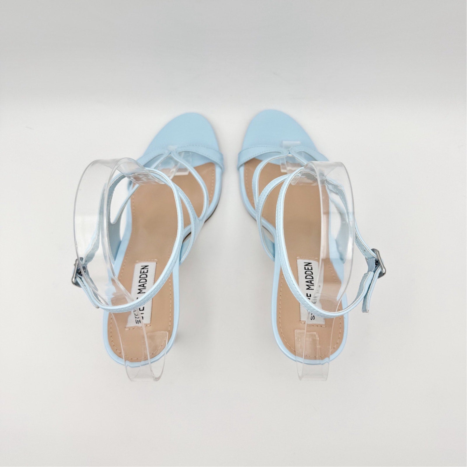 Steve Madden Womens Gracia Heel Sandals Size 7 M Blue Vegan Leather NIB