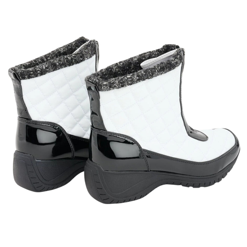 Khombu Womens Megan Snow Boots Size 8 Wide White Black Waterproof NIB