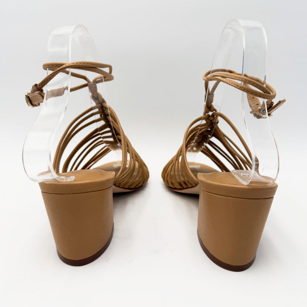 Bernardo Womens Briga Strappy Block Heel Sandals Size 6.5 Tan Dune Leather NWOB