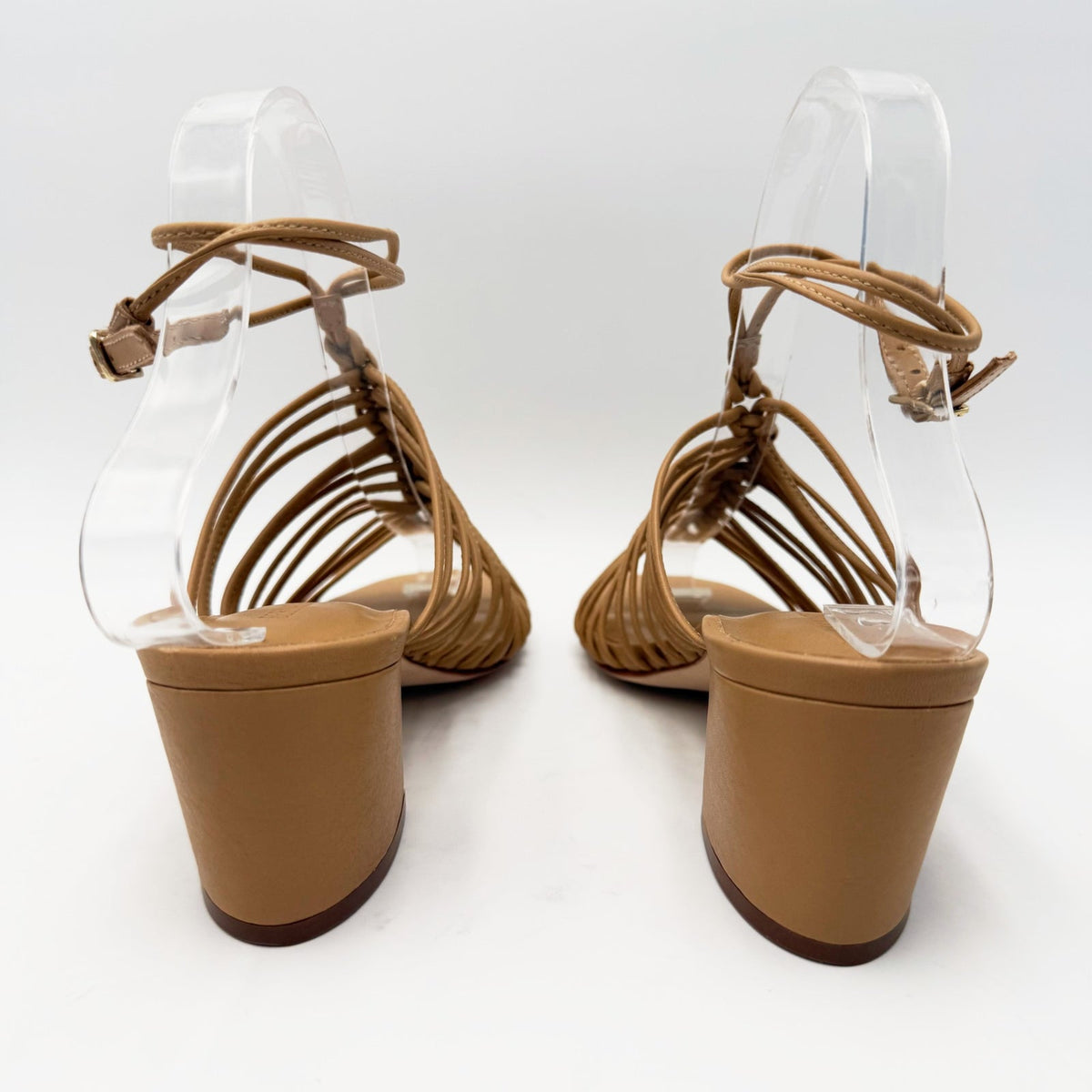 Bernardo Womens Briga Strappy Block Heel Sandals Size 6.5 Tan Dune Leather NWOB