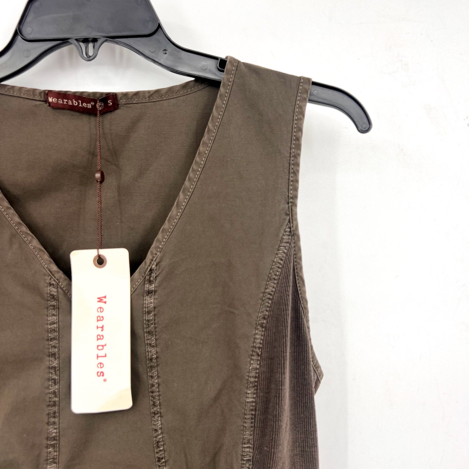 XCVI WEARABLES Gibbon Tank Dress Small Olive Green Sleeveless V Neck NWT