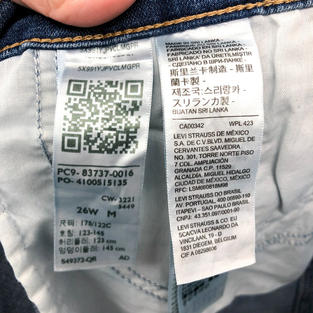 Levi's Womens 724 Slim Straight Jeans 26W Blue Slate Fixer 83737-0016 NWT