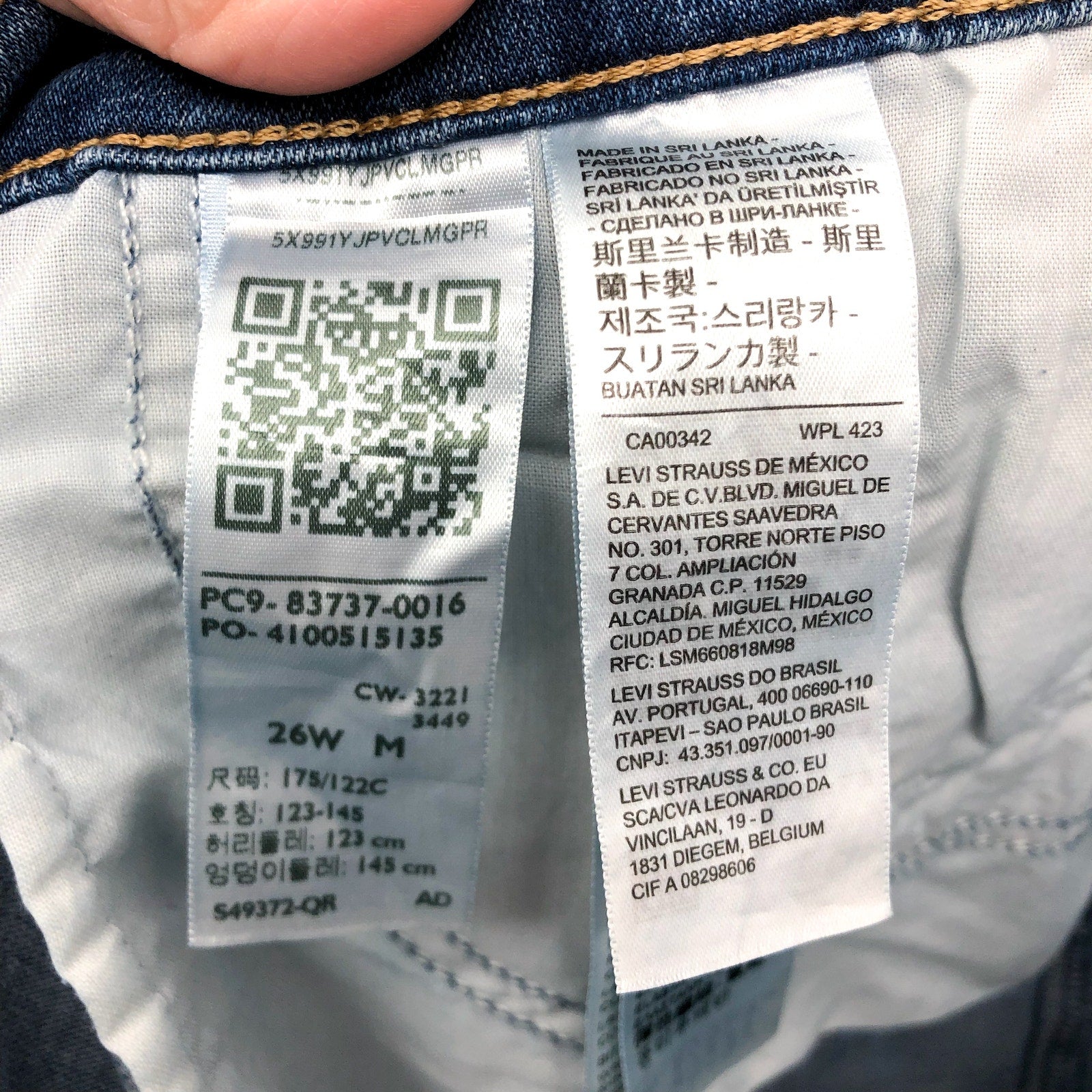 Levi's Womens 724 Slim Straight Jeans 26W Blue Slate Fixer 83737-0016 NWT