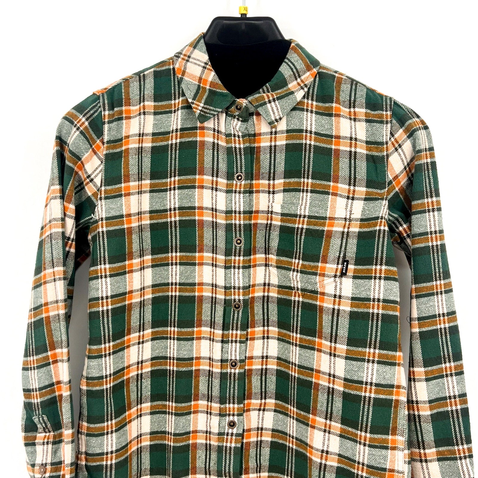 PRANA Women's Golden Canyon Flannel Shirt Medium Soft Pine Green Plaid NWT