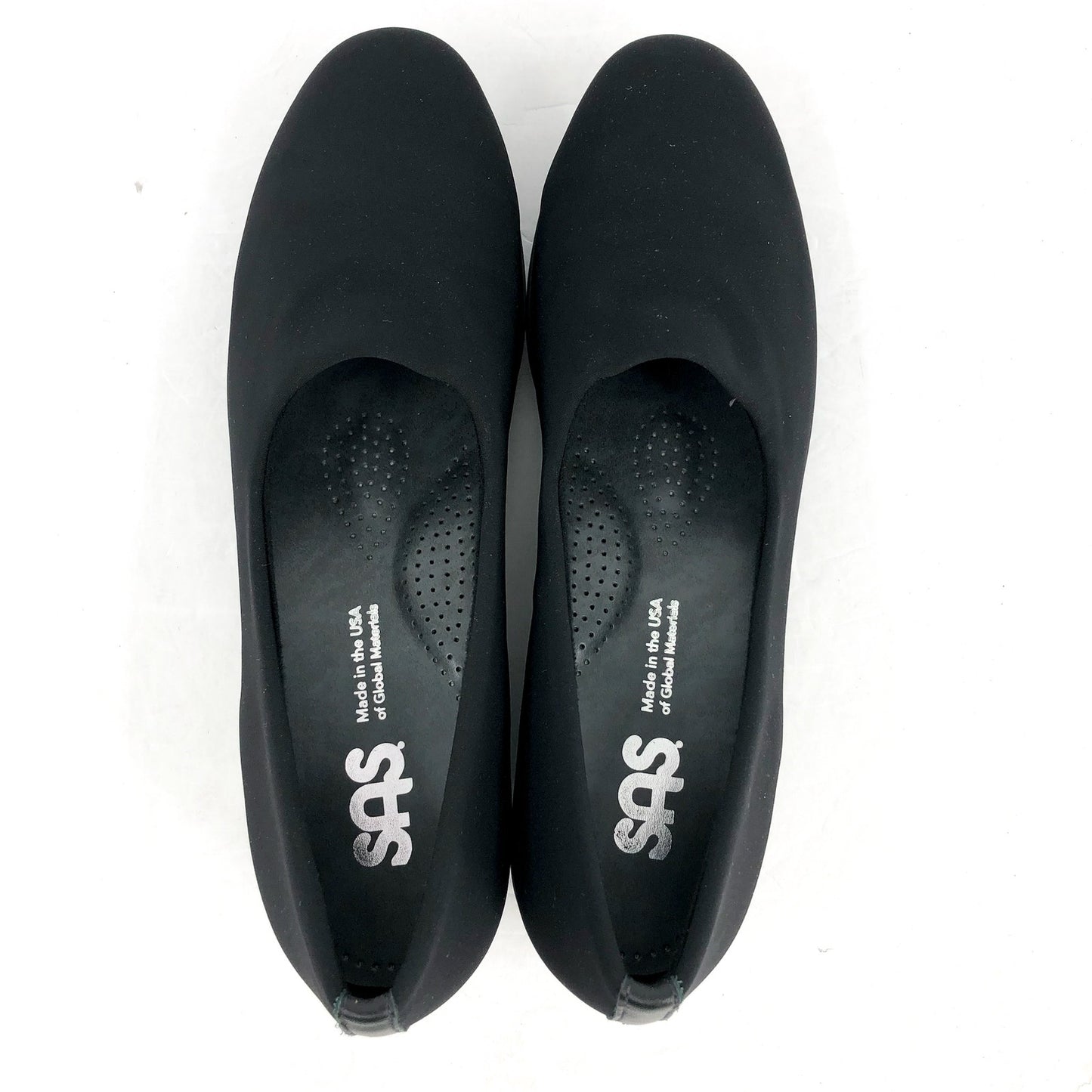 SAS Womens Bliss Wedge Slip On Shoes Size 9.5 SLIM Black Leather Comfort NIB