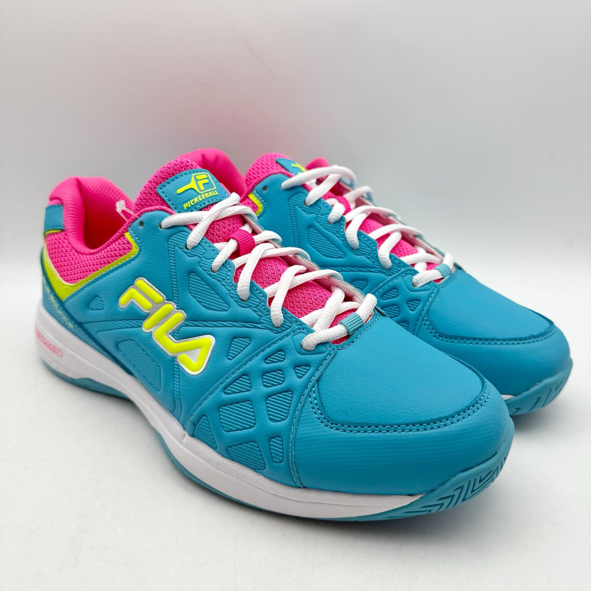 FILA Womens Double Bounce 3 Pickleball Athletic Shoes Size 7.5 Blue Pink NIB