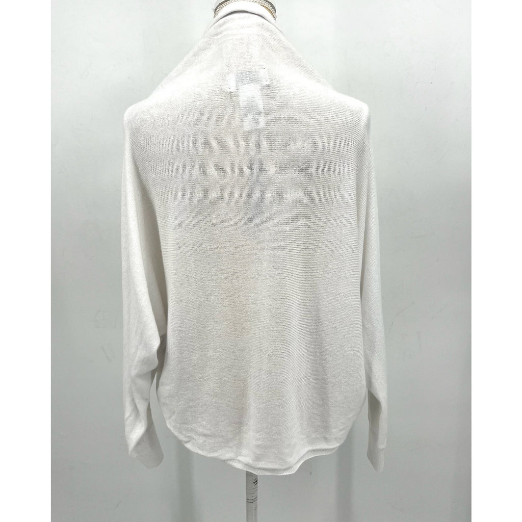 NIC + ZOE Women's Cotton Cashmere Shrug Cardigan Small White Long Sleeve NWT