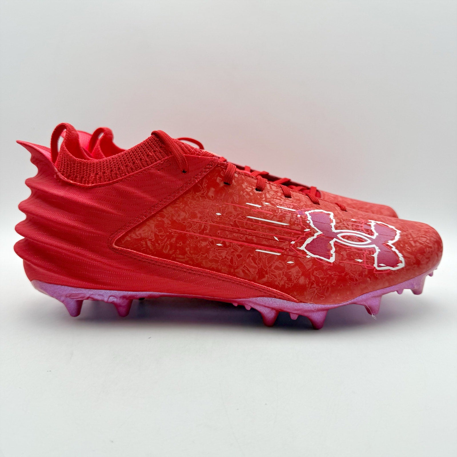 Under Armour Mens Blur 2 MC Suede Molded Football Cleats Size 8.5 Red NWOB