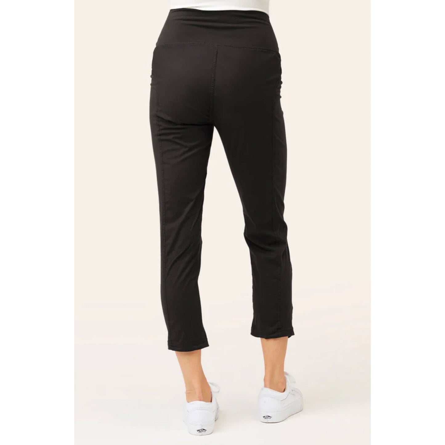 XCVI WEARABLES Women's Jetter Crop Leggings Large Black Ruched Stretch NWT