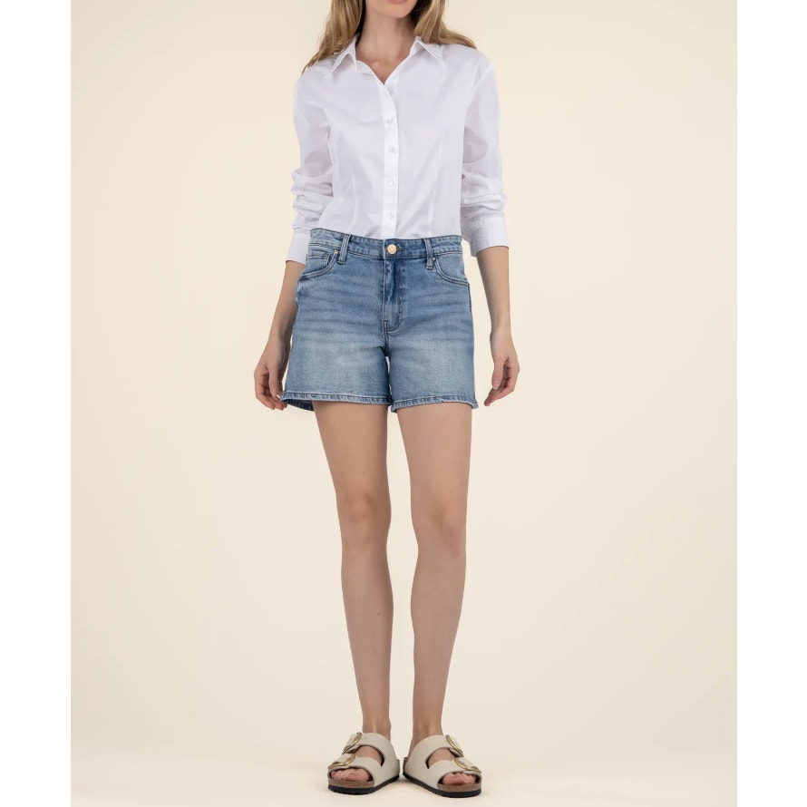 KUT FROM THE KLOTH Jane Denim Shorts Size 2 Peaceful Blue High Rise NWT