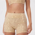 OUTDOOR VOICES Women's SuperForm 3.5" Shorts Medium Canary Animal Tan NWOT