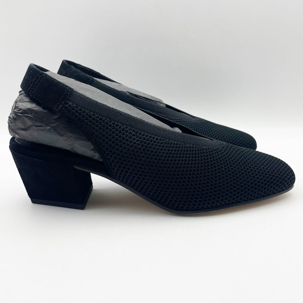 Eileen Fisher Womens Vasa Heels US 10 EU 40.5 Black Slingback Leather NIB