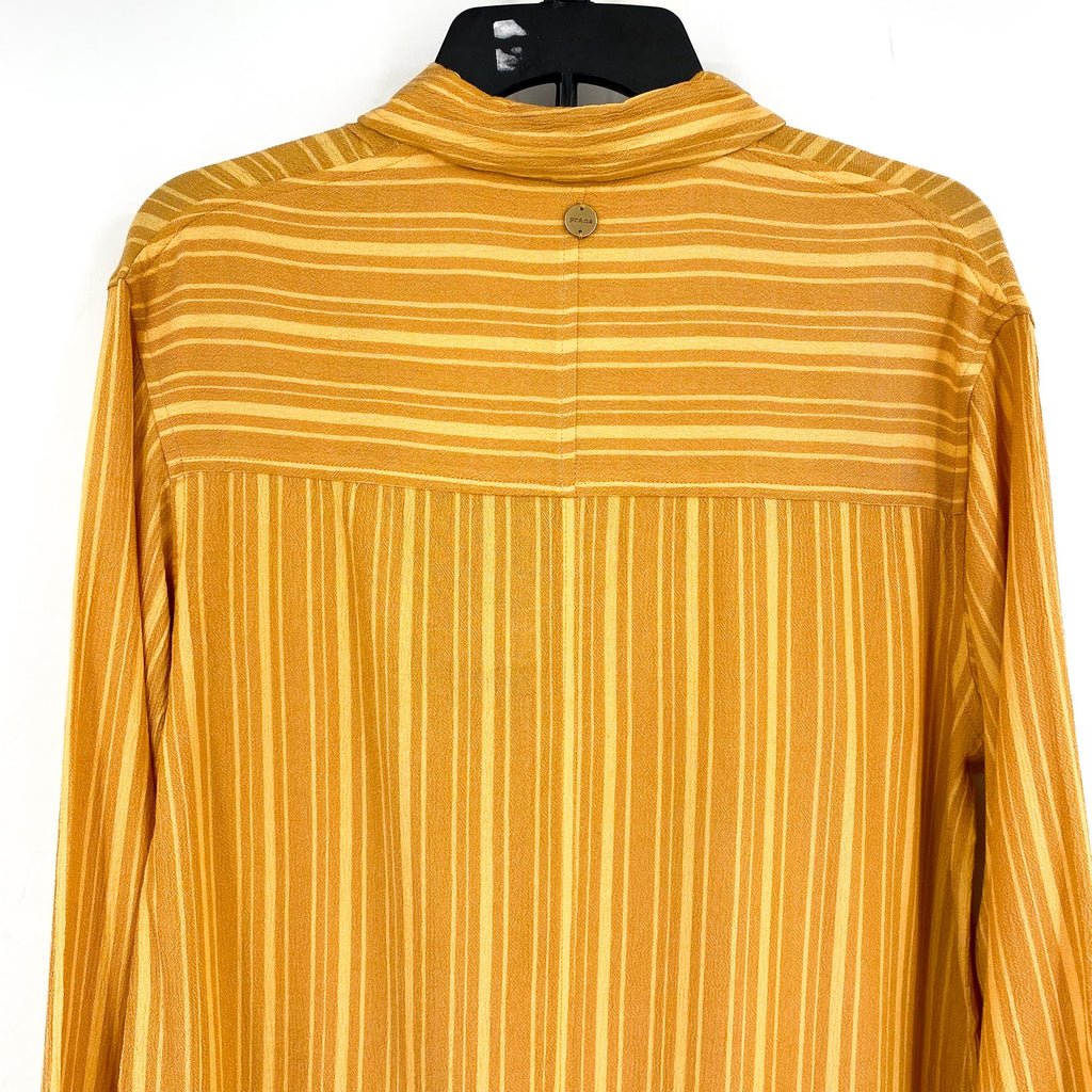 PRANA Women's Fernie Swim Cover Up Shirt Small Gold Deep Solstice Stripe NWT
