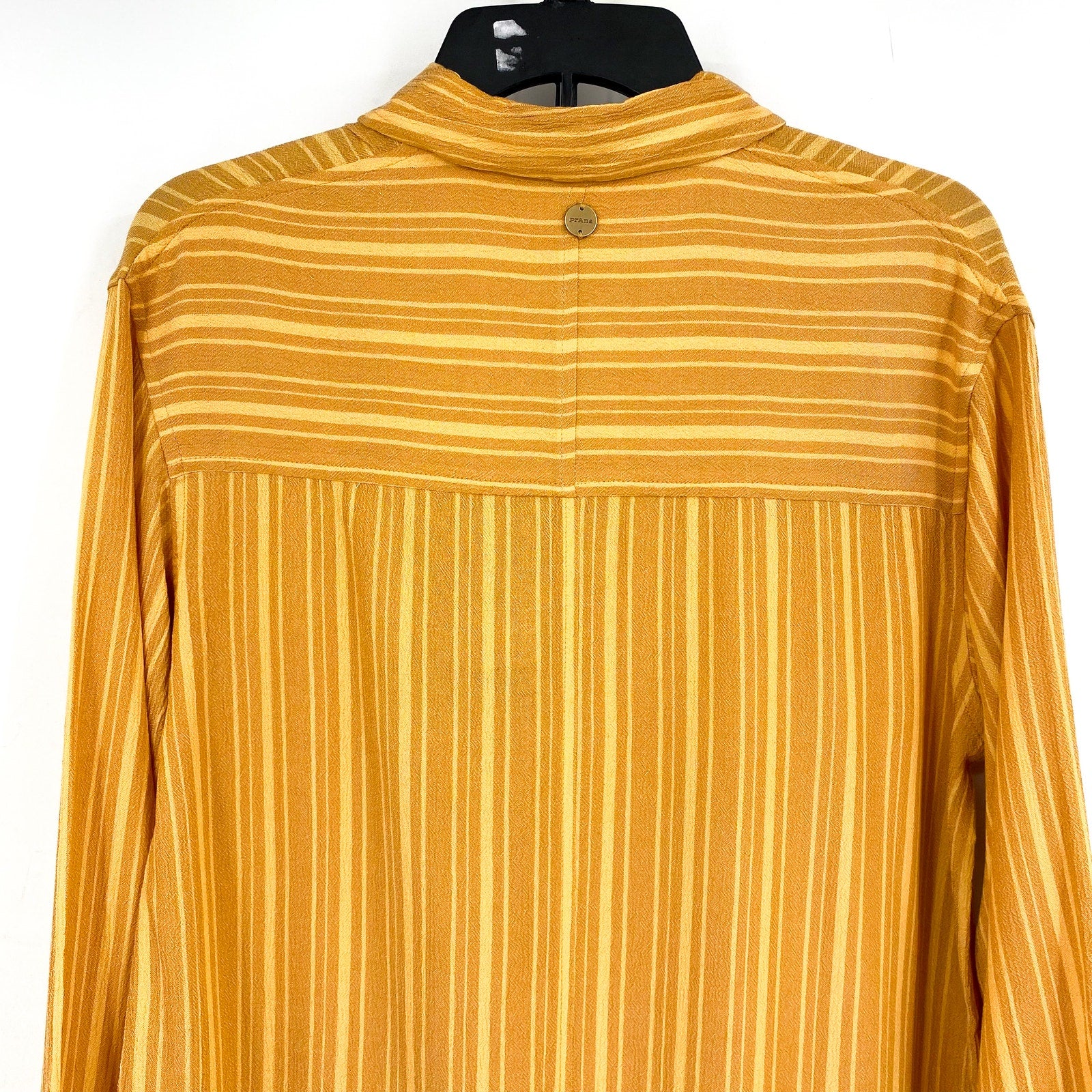 PRANA Women's Fernie Swim Cover Up Shirt Small Gold Deep Solstice Stripe NWT
