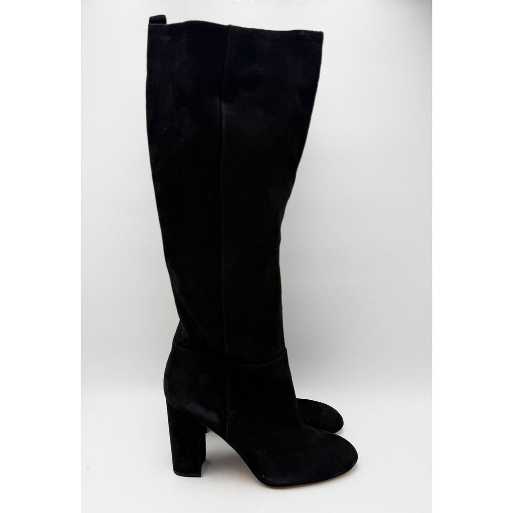 Sam Edelman Womens Caprice Heeled Knee High Boots Size 7.5 Black Suede NWOB