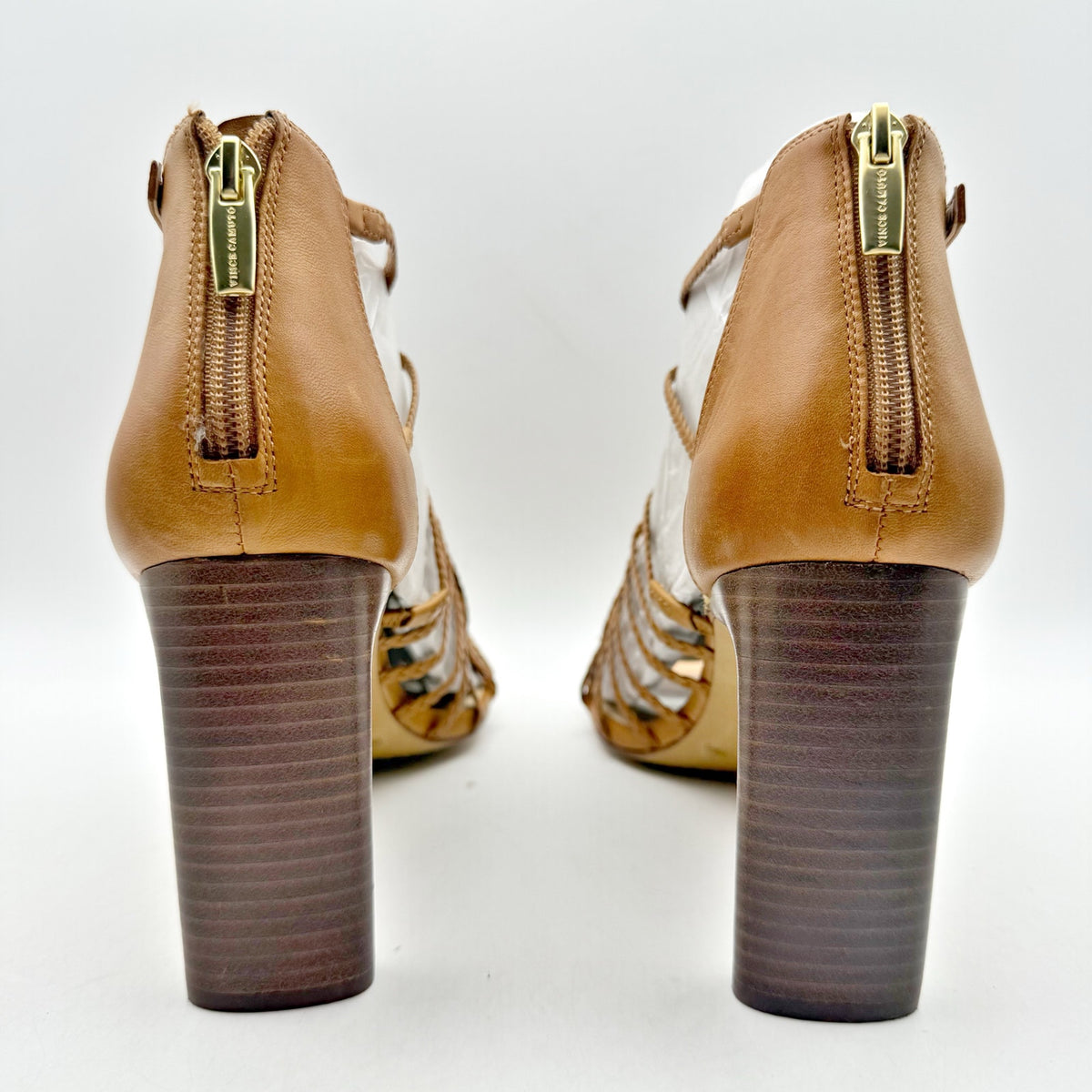 Vince Camuto Womens Ariah Heeled Sandals US 11 EU 43 Brown Leather NWOB