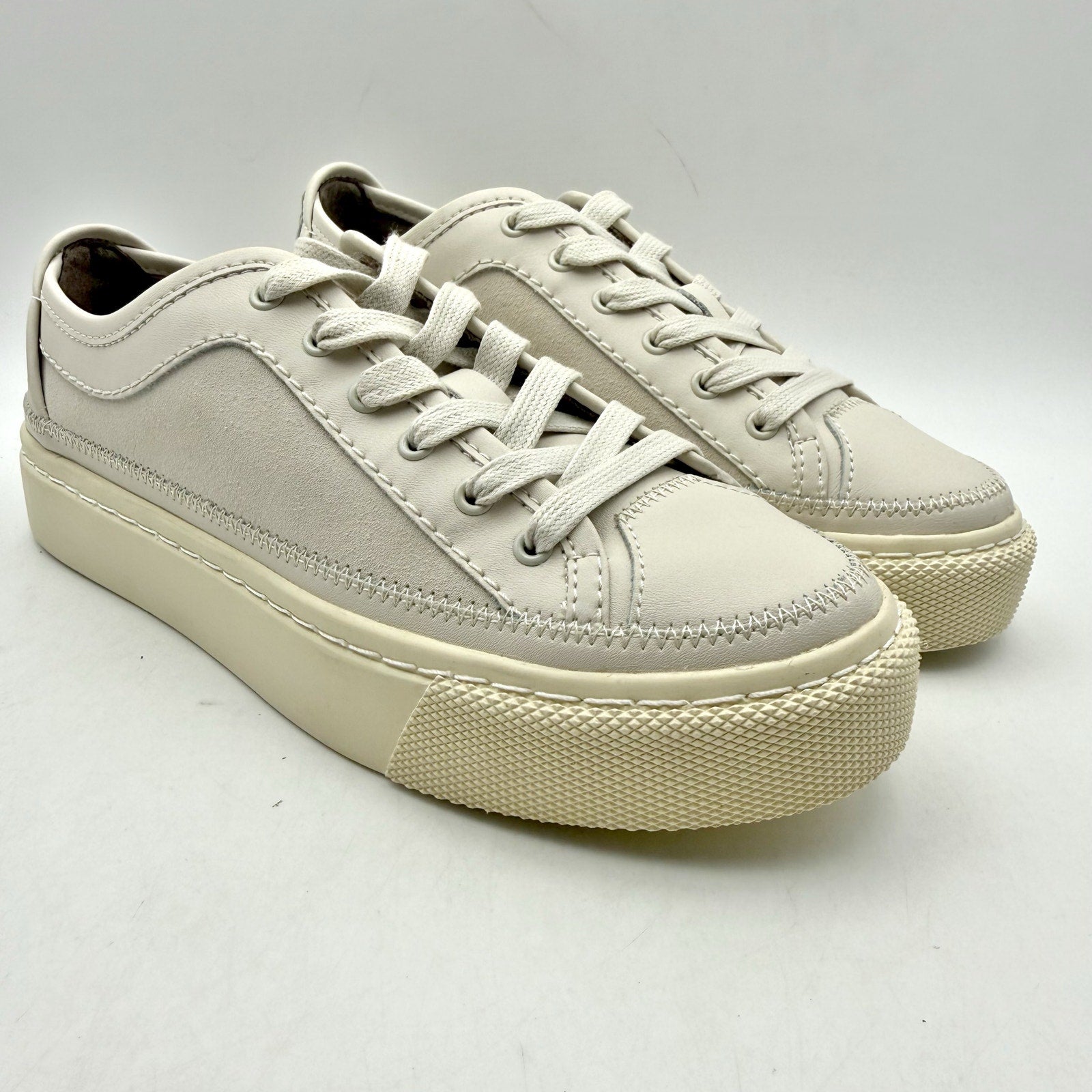 ALLSAINTS Womens Milla Sneaker EU 37 US 7 Off White Leather NWOB