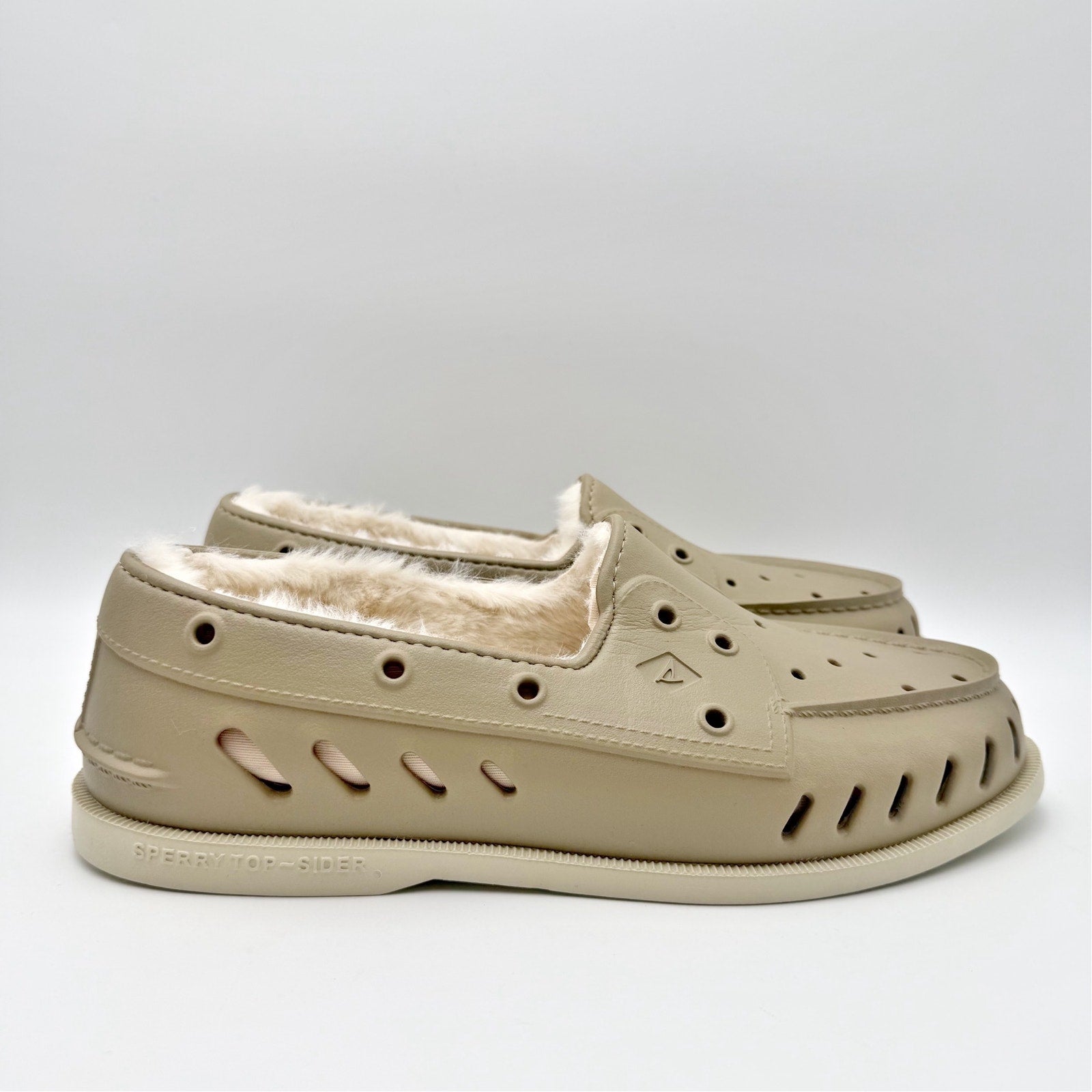 Sperry Mens Original Float Cozy Boat Shoes Size 10 EU 43 Beige Tan NWOB