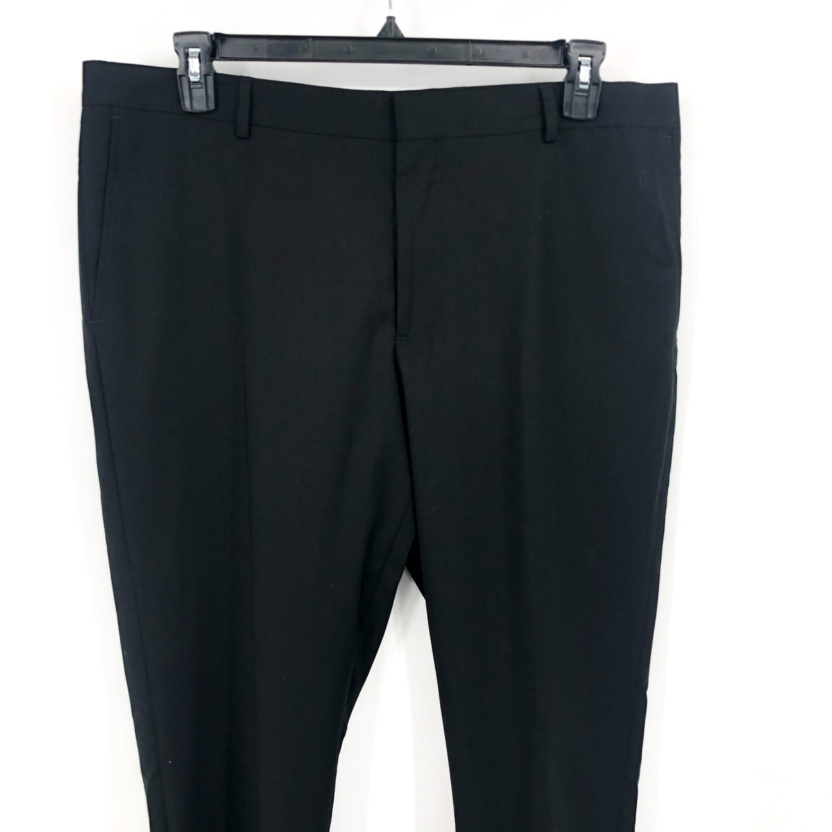 NORDSTROM Men's Tech-Smart Dress Pants Size 38R Black Trim Fit Trouser NWOT