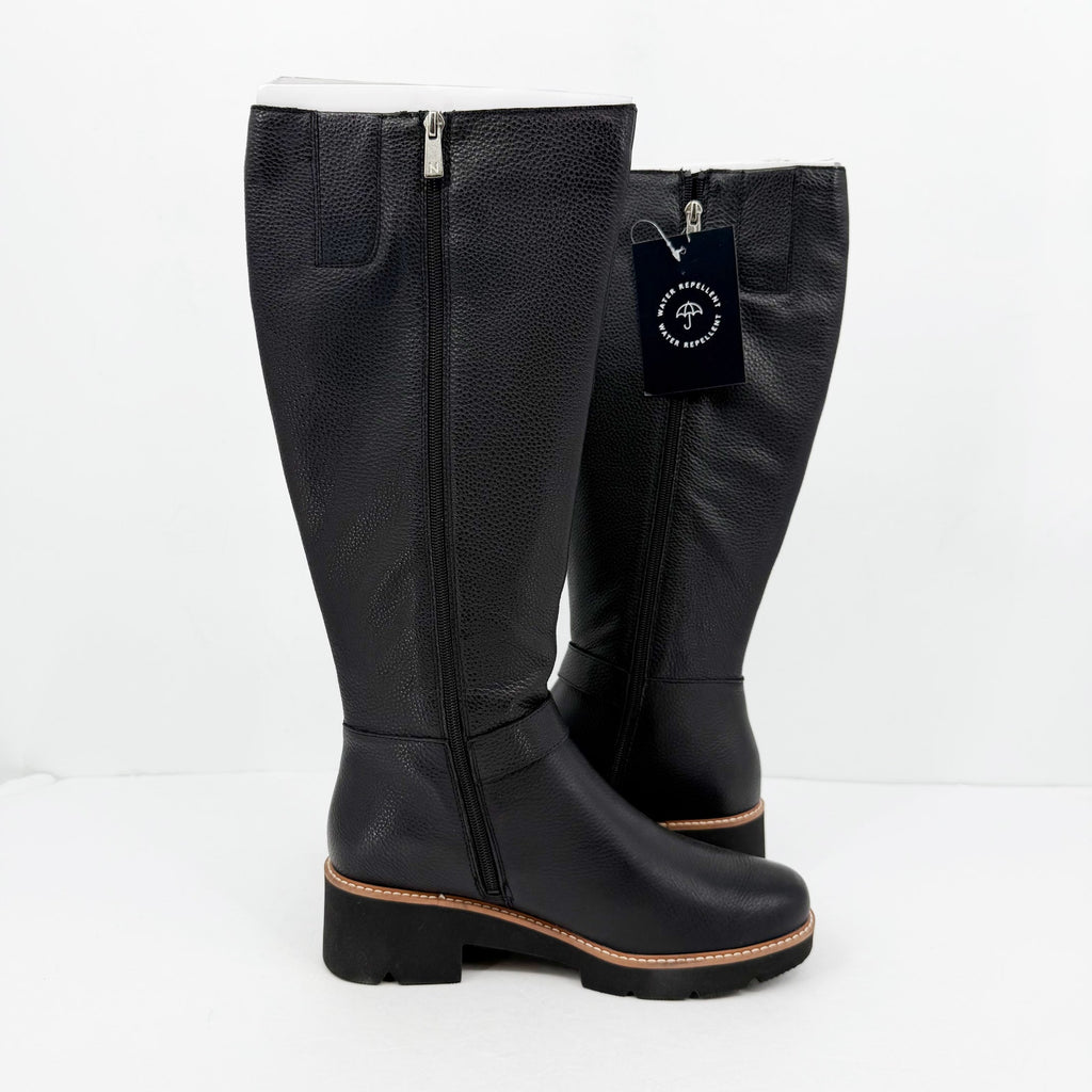 Naturalizer Womens Darry Knee High Boot 10.5 M Black Water-Repellent Leather NIB