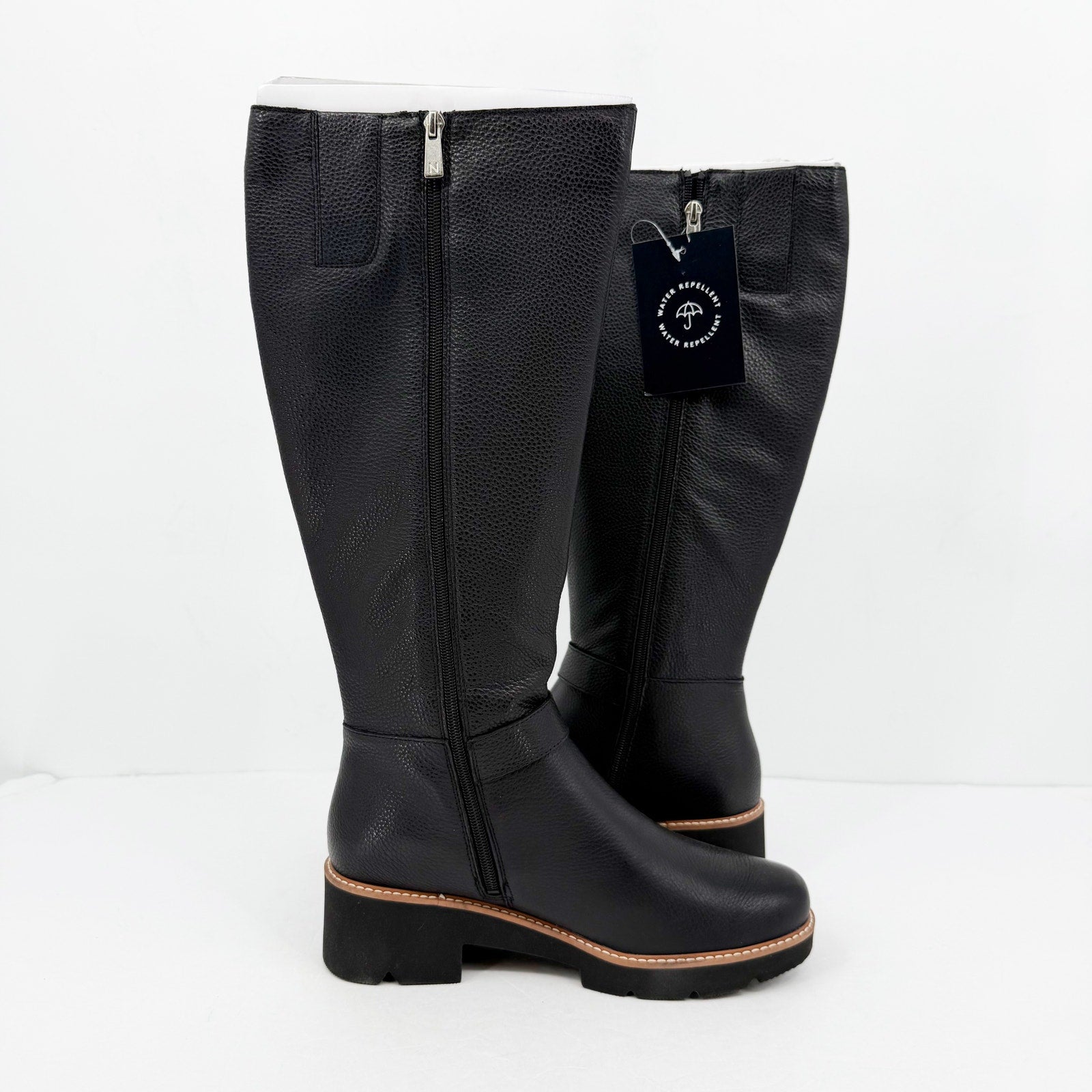Naturalizer Womens Darry Knee High Boot 10.5 M Black Water-Repellent Leather NIB
