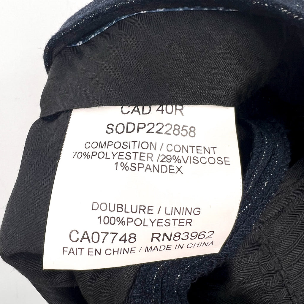 SOUL OF LONDON Men's Flat Front Dress Pants 40R Navy Blue Pinstriped NWOT