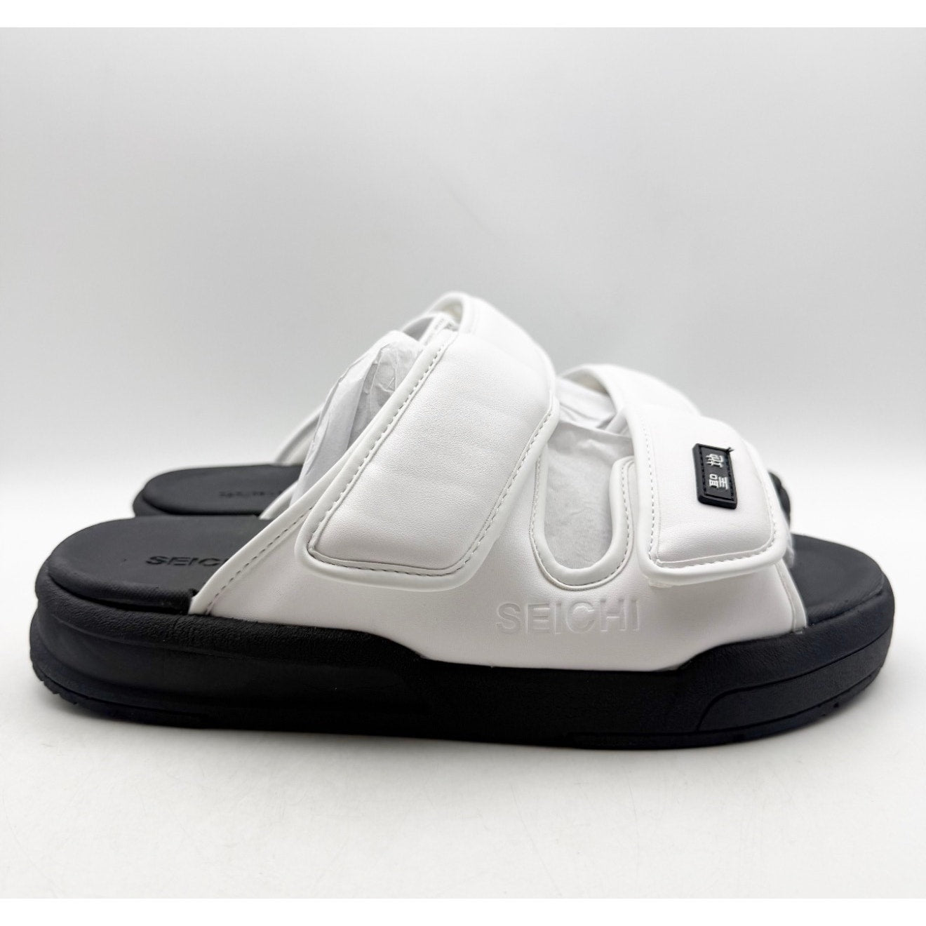 SEICHI Men's Senko Slide Sandals US 10 EU 43 White Black NIB