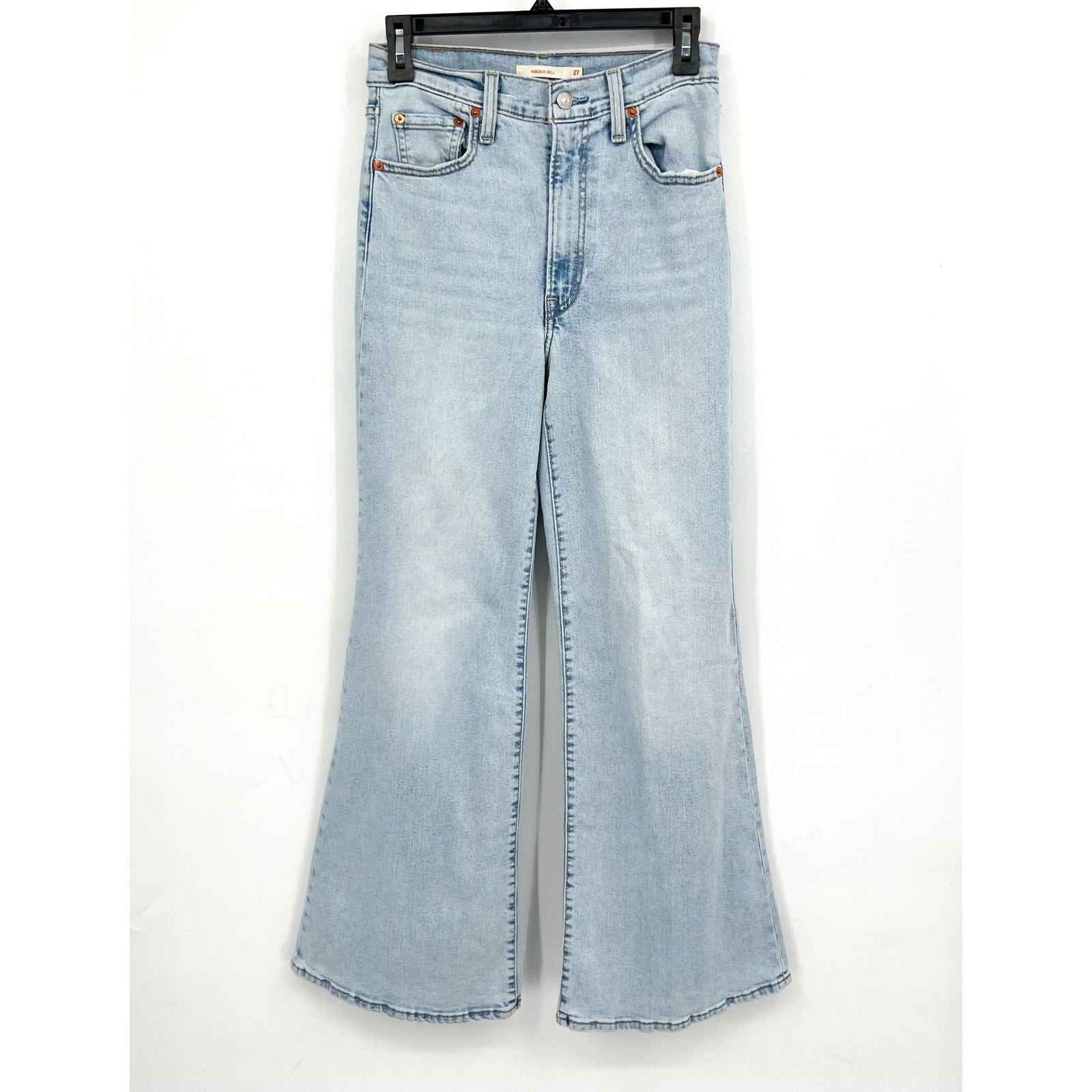 LEVI'S Women's Ribcage Bell Jeans 27x32 Size 4 Light Wash A75030004 NWOT