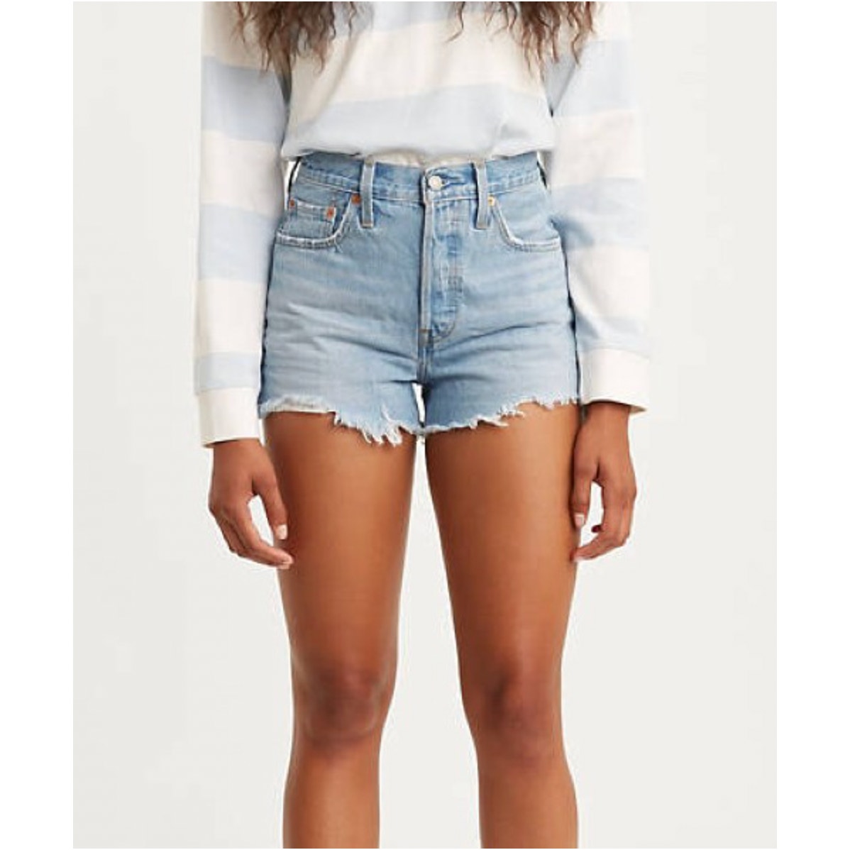 LEVI'S Womens 501 Original Fit Denim Shorts Size 28 US 6 Blue 56327-0086 NWT